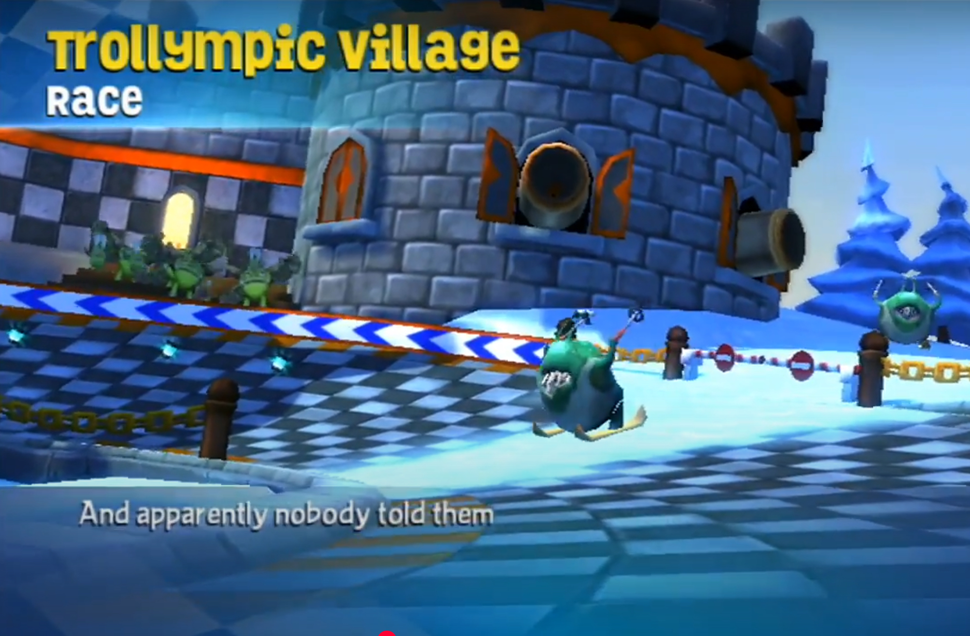 Battlement Cannons seen in the Trollympic Village