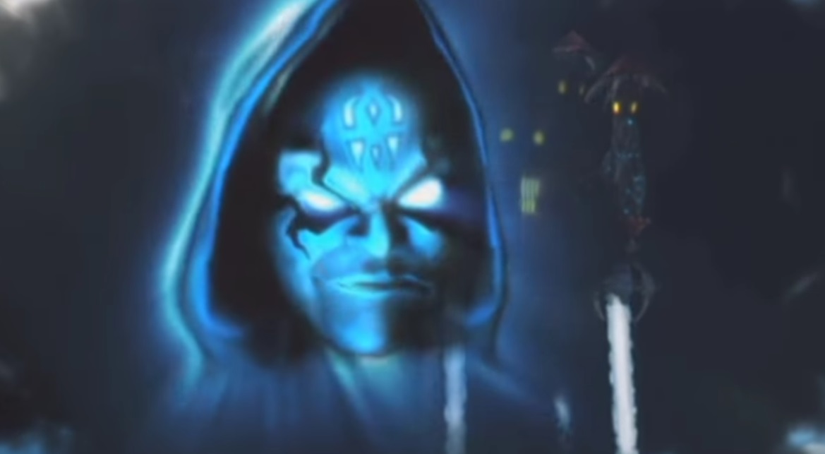 Kaos' floating head hologram as seen in the cutscenes