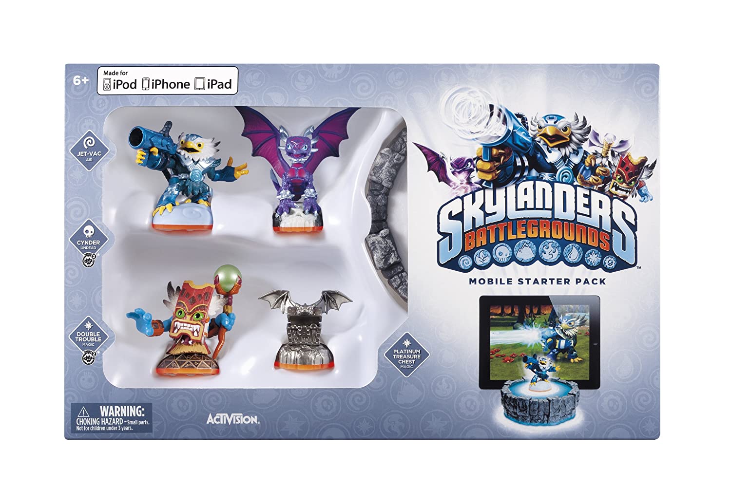 Platinum Treasure Chest in Skylanders: Battlegrounds Starter Pack with Jet-Vac, Series 2 Cynder and Double Trouble
