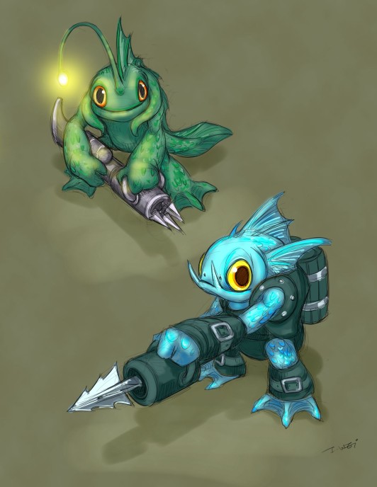 Early and Final Concept of Gill Grunt