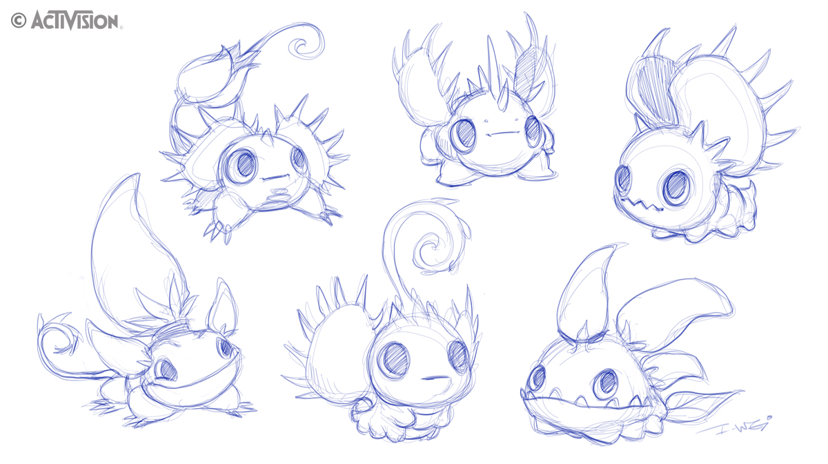 Early explorations of Food Fight's design, from "a venus flytrap, or hot peppers, infused in a cute plant based character".
