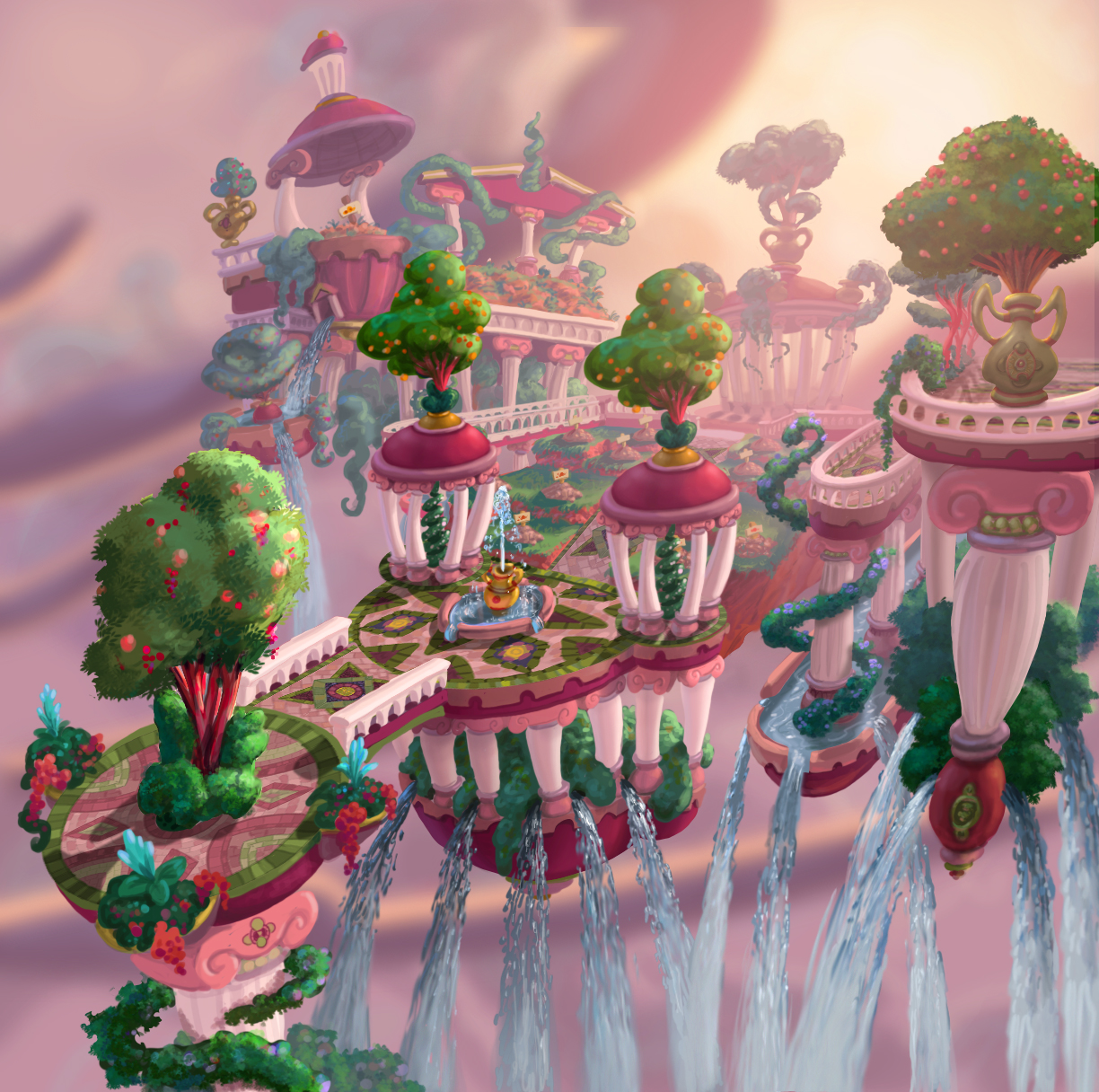 Concept art of the Sensei Life Realm by Bill Tiller