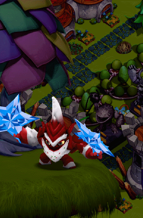 Winterfest Lob-Star's idle and poke animation in Skylanders: Lost Islands