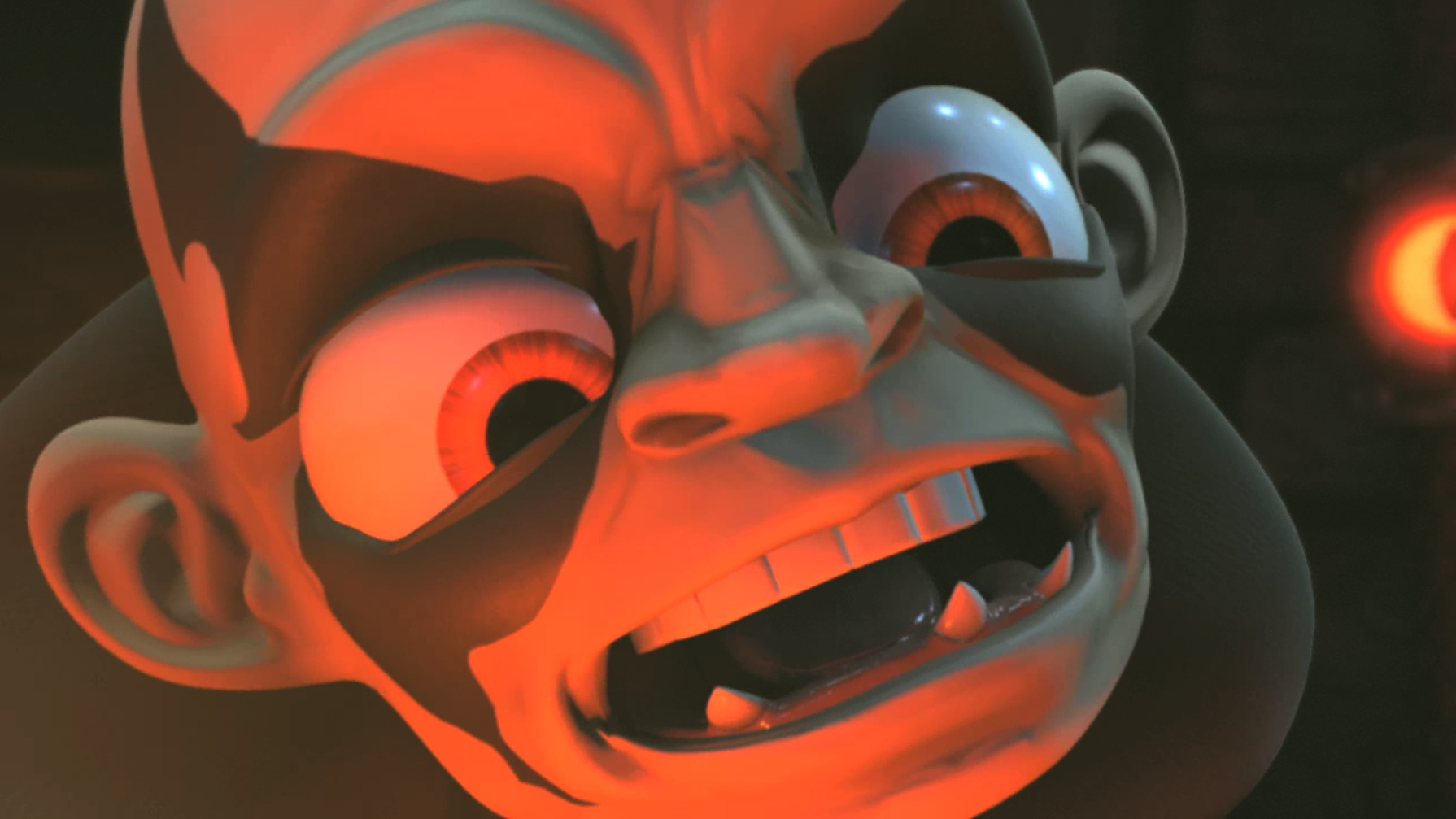Kaos smiling evilly