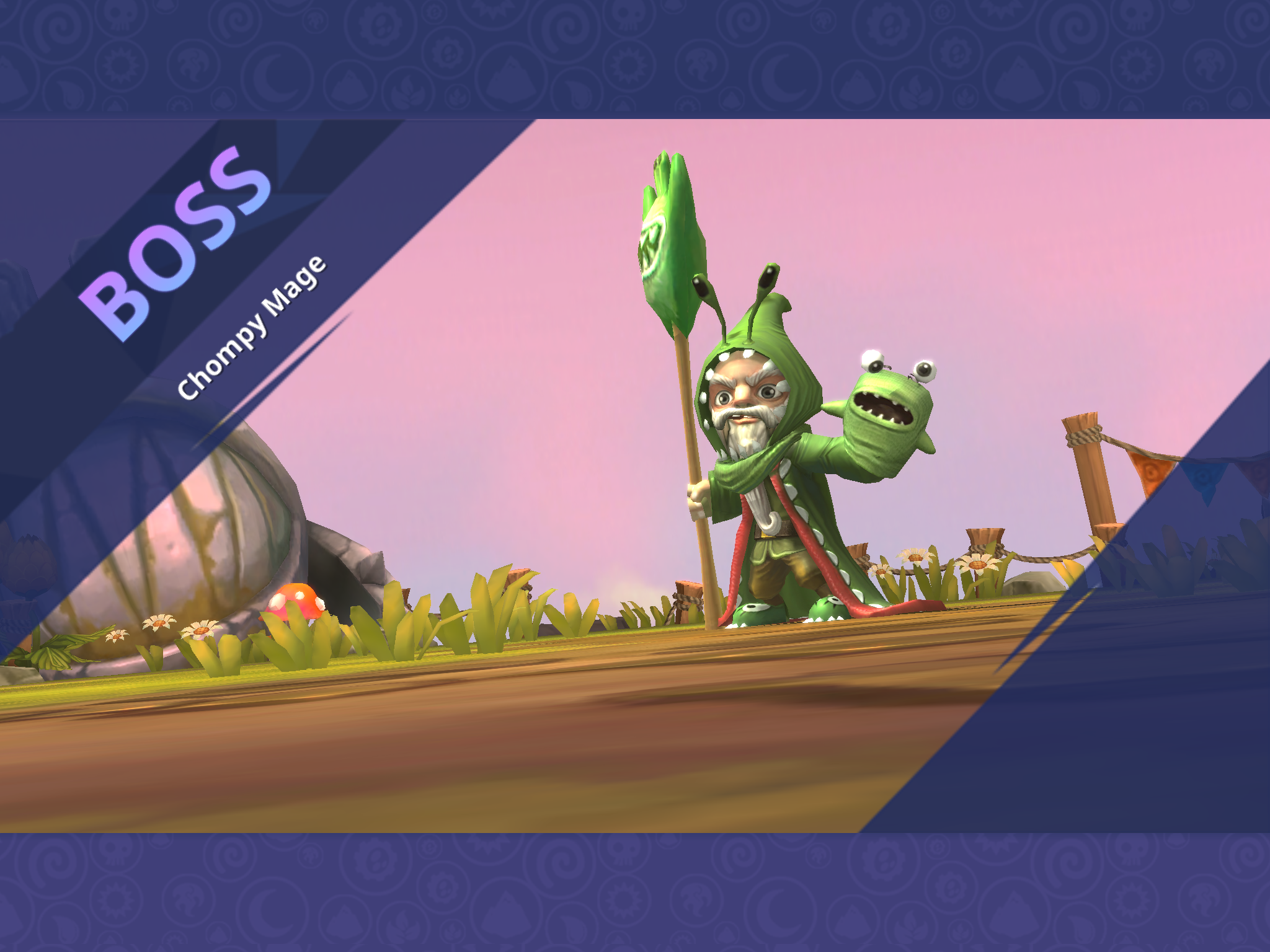Chompy Mage's boss intro in Skylanders: Ring of Heroes.