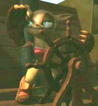 Jess Legrand in the intro to Pirate Seas in Skylanders: Spyro's Adventure