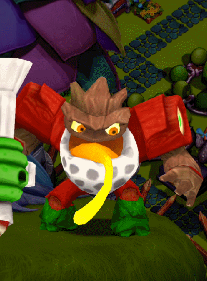 Jolly Bumble Blast's idle and poke animation in Skylanders: Lost Islands