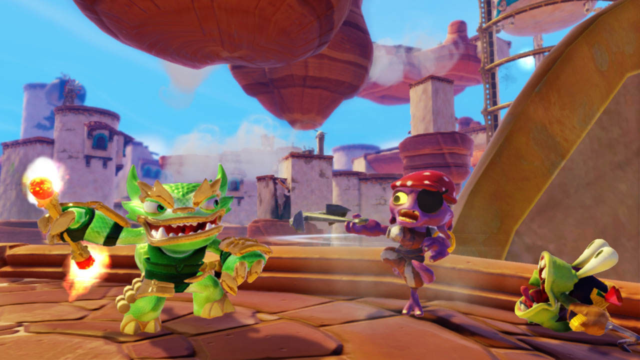 Jade Fire Kraken taking on a Pirate Slamspin and a pirate Chompy