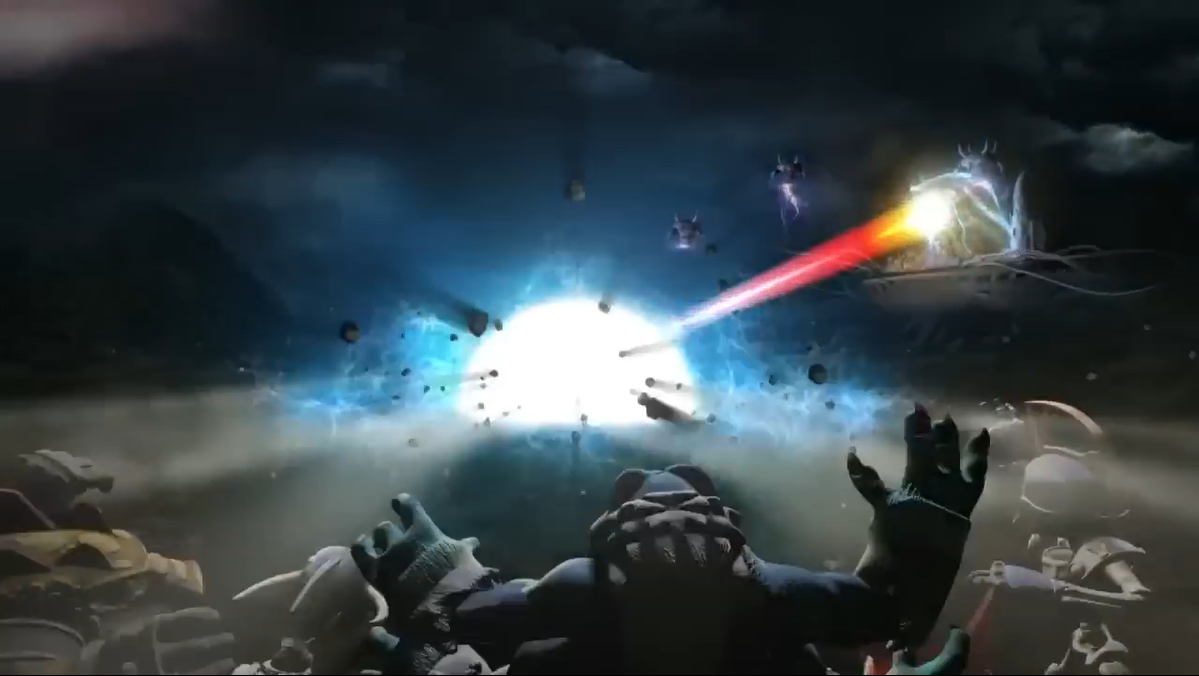 Trigger Happy watching Kaos attack the Core of Light in The Beginning trailer