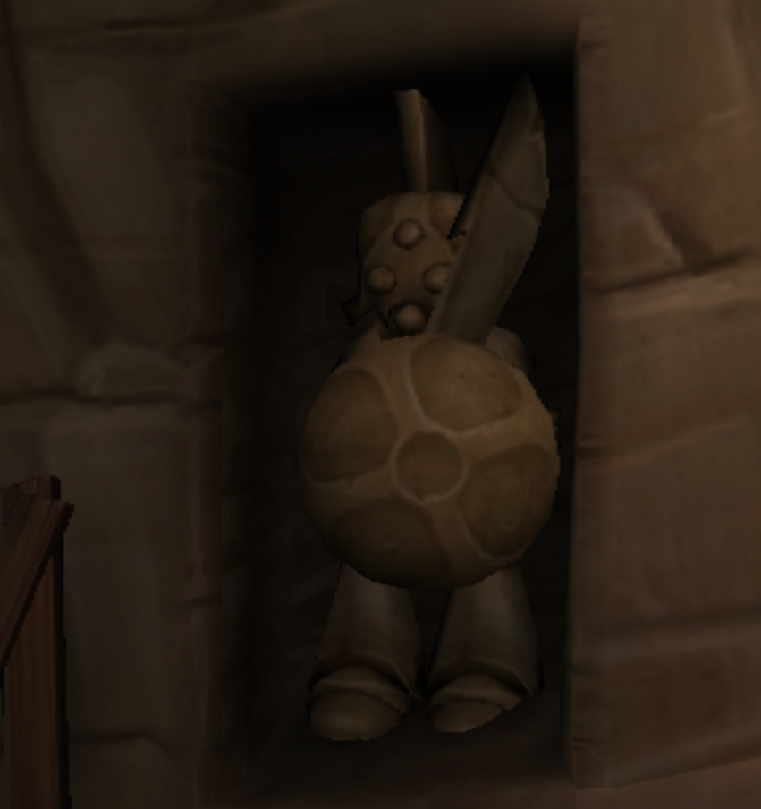 Chop Chop statue seen in the mines