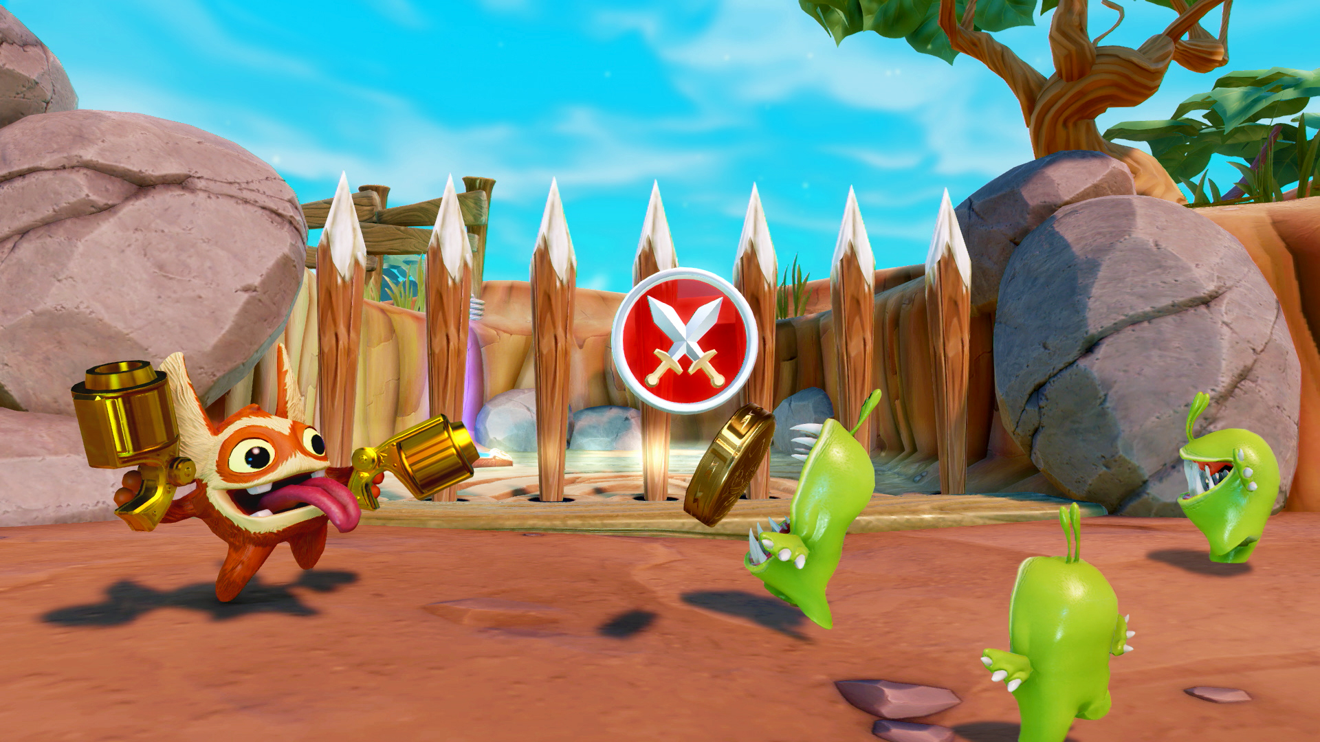 Trigger Snappy battling Chompies at Soda Springs