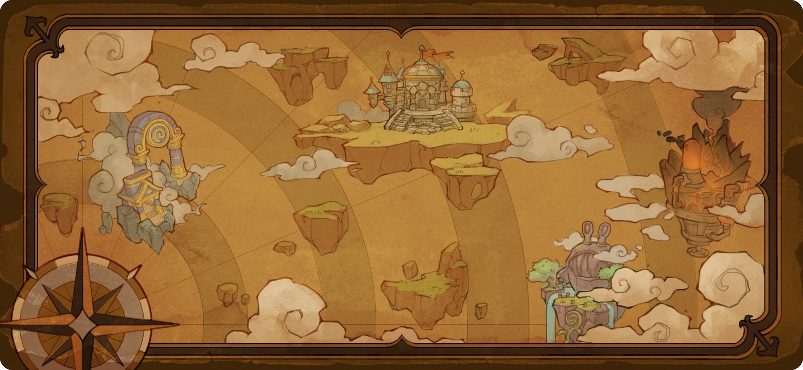 Stylized map of the Islands