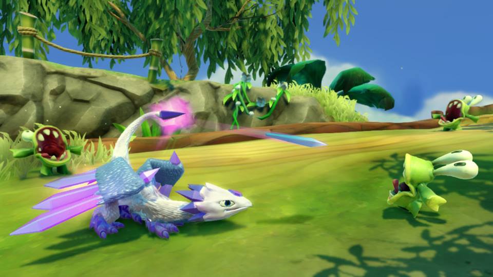 LightCore Flashwing attacking Chompies in Mudwater Hollow