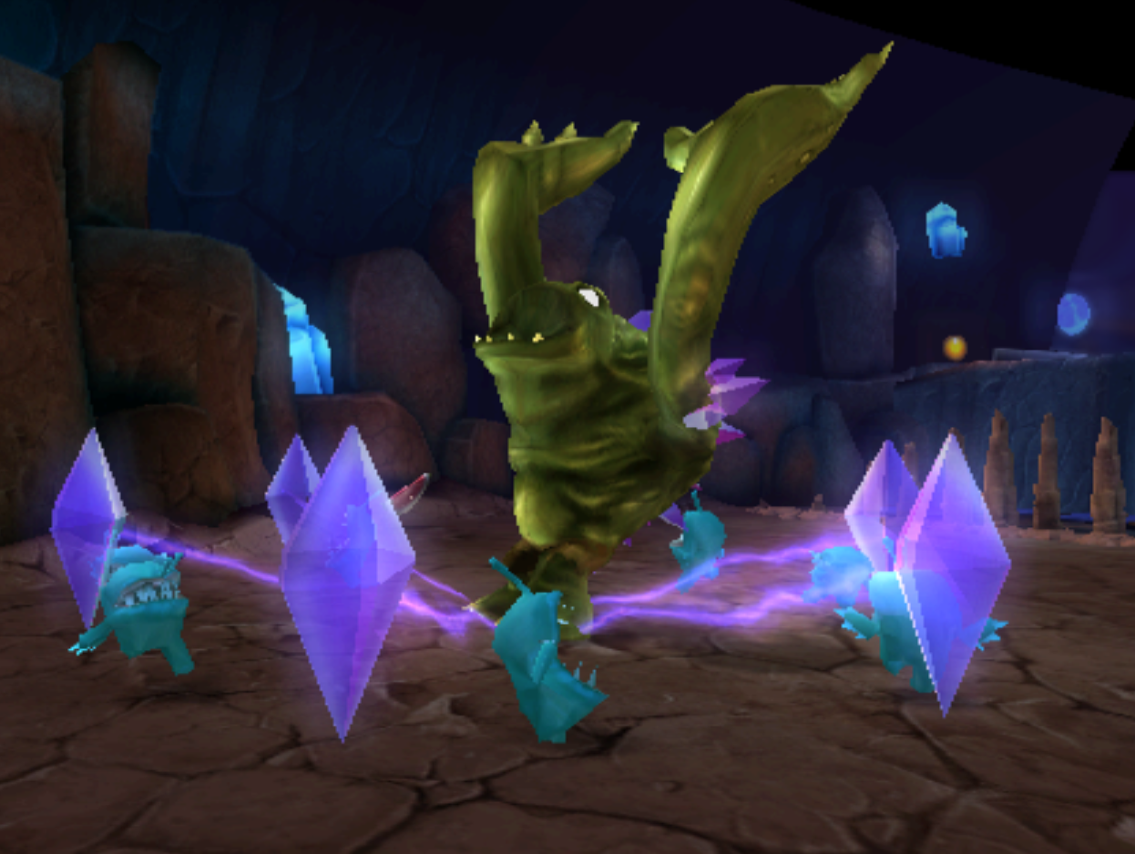 Frigid chompies circling a Crystal Golem in Bringing Order to Kaos!