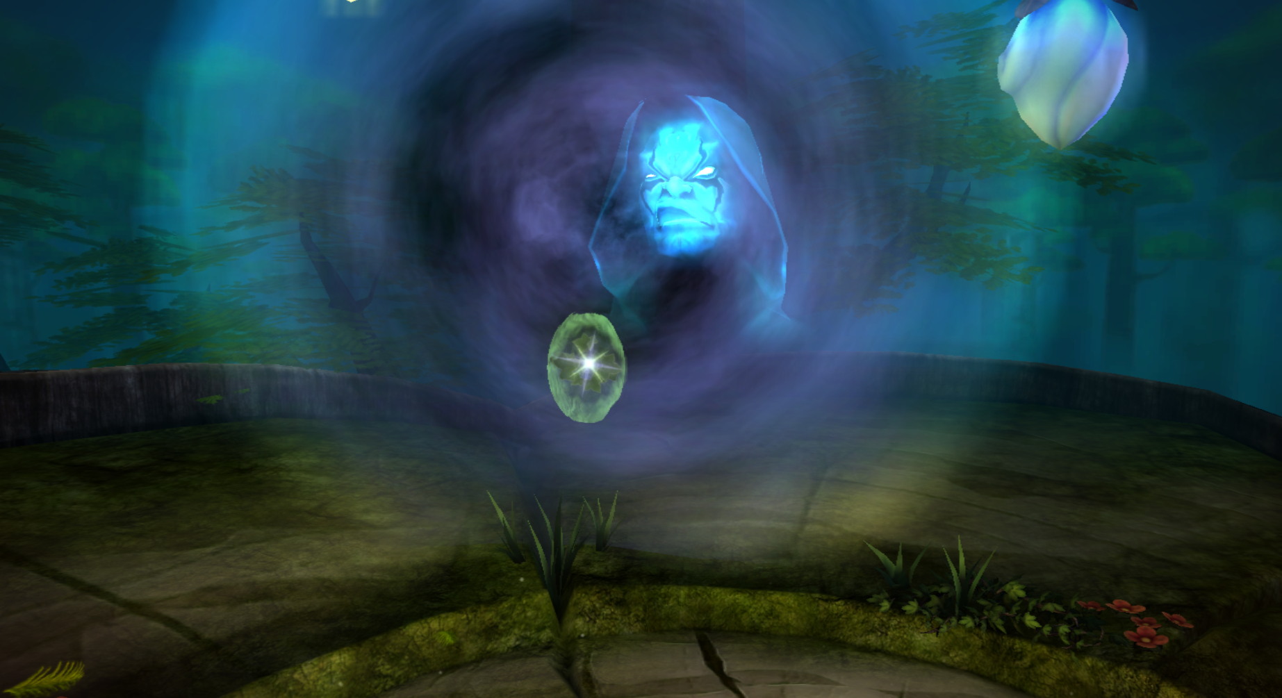 Kaos using the power of the Eternal Life Source at Falling Forest