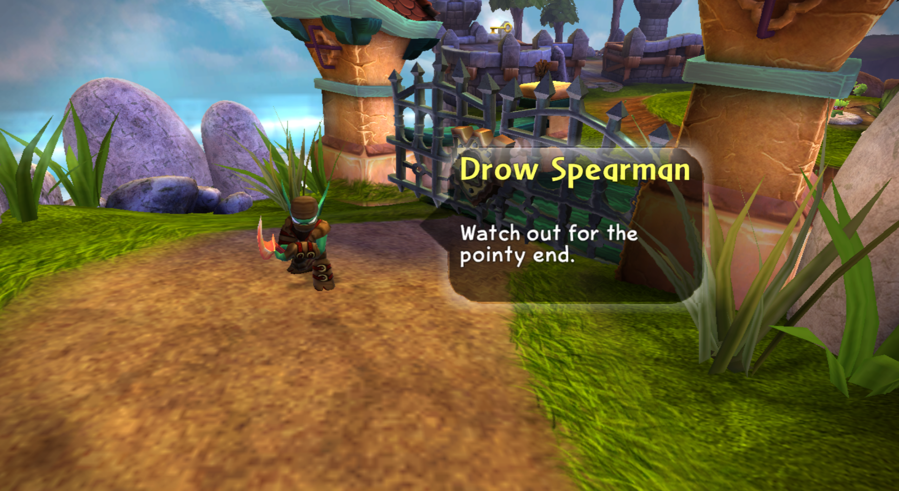 Drow Spearman's enemy intro at Perilous Pastures (Wii)