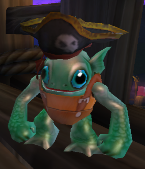 Gurglefin wearing a Pirate Hat at Dark Water Cove