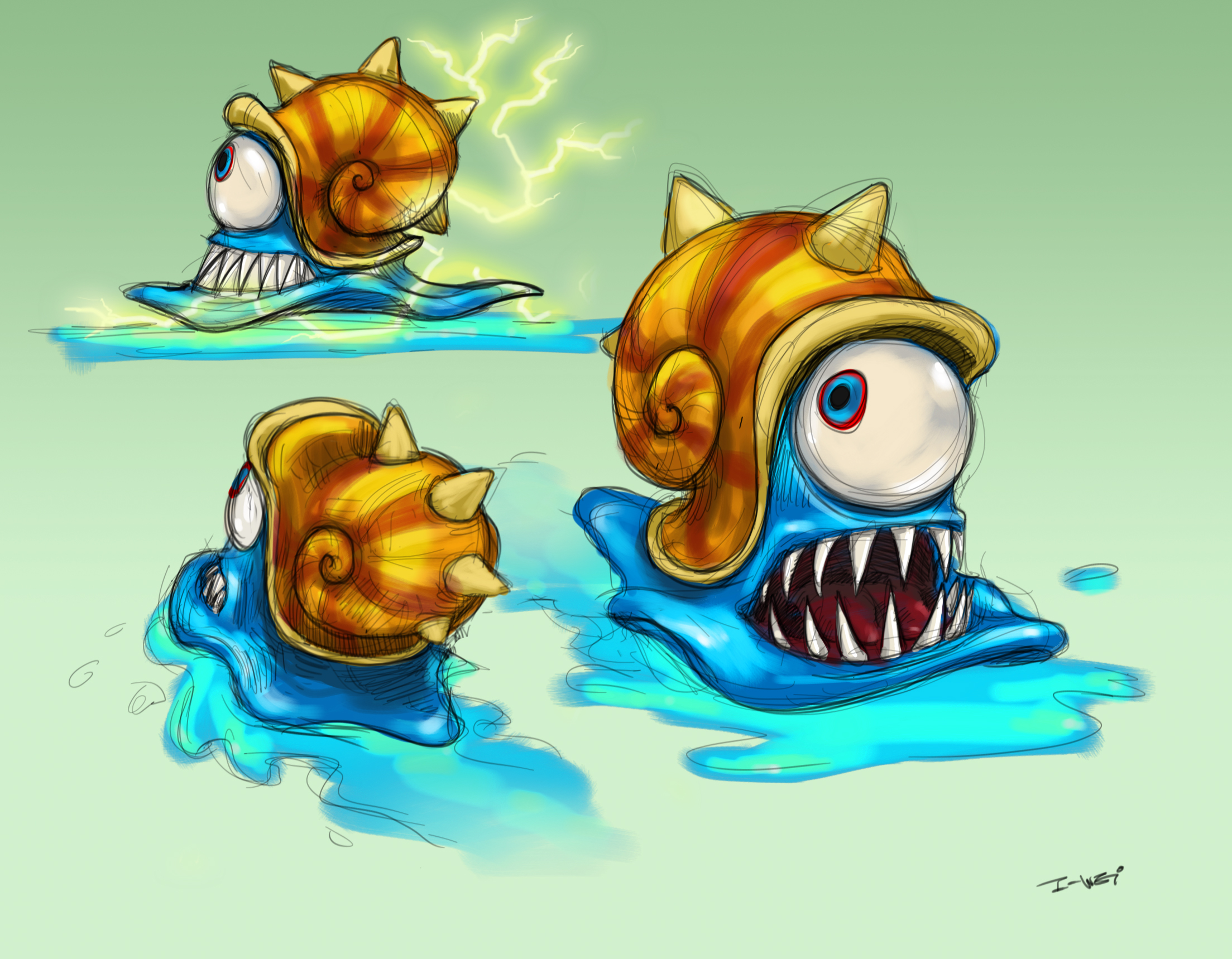 Early Cyclops Snail concept art by I-Wei Huang