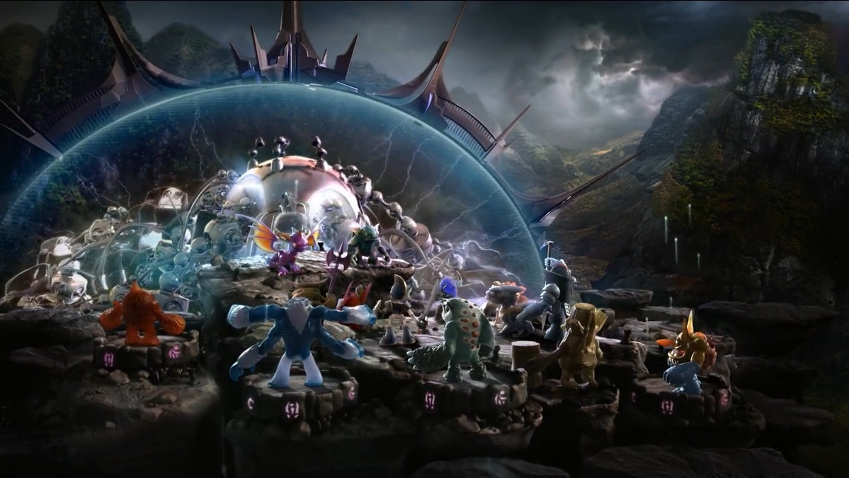 Spyro with the summoned Skylander army in The Beginning trailer