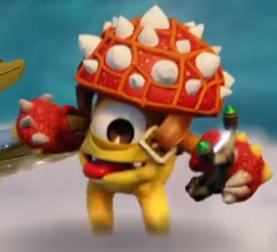 Shroomboom's Slingshot from his Paramushroom Promotion path and spiked helmet from his High Spore