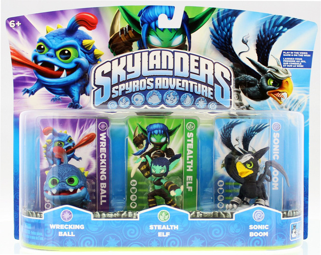 Series 1 Stealth Elf in a triple pack with Series 1 Wrecking Ball and Series 1 Sonic Boom