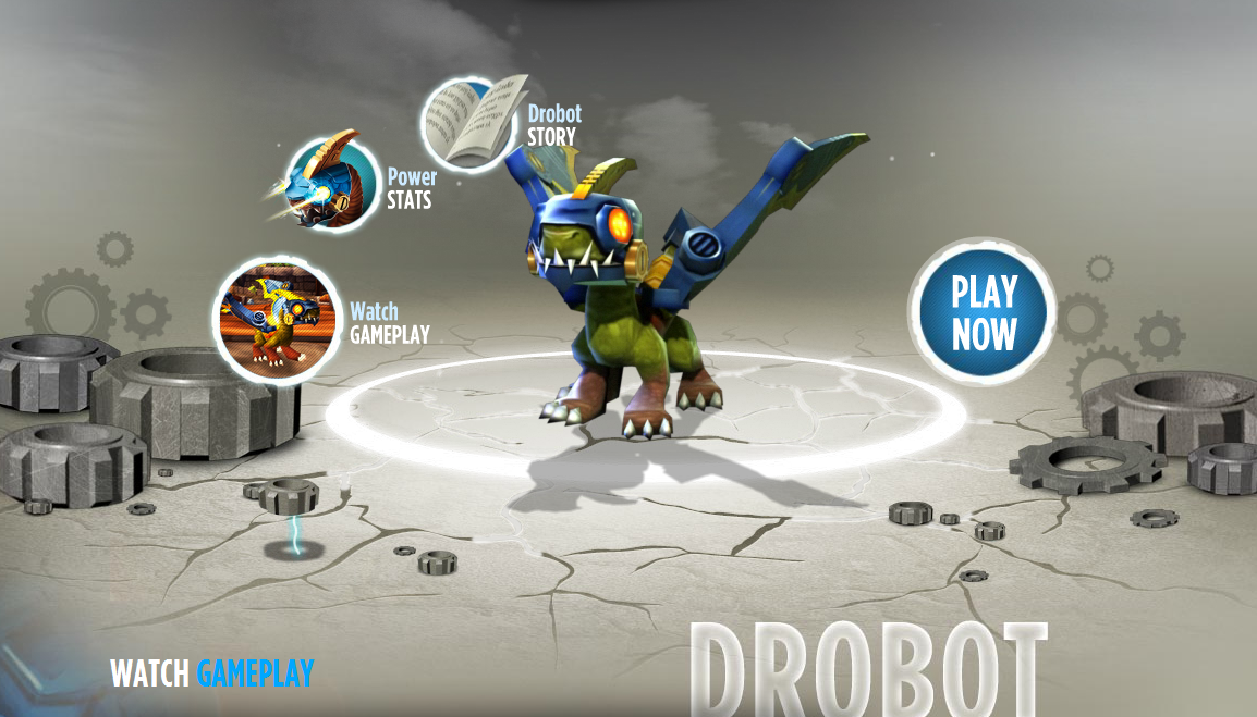 Screenshot from the official Skylanders website