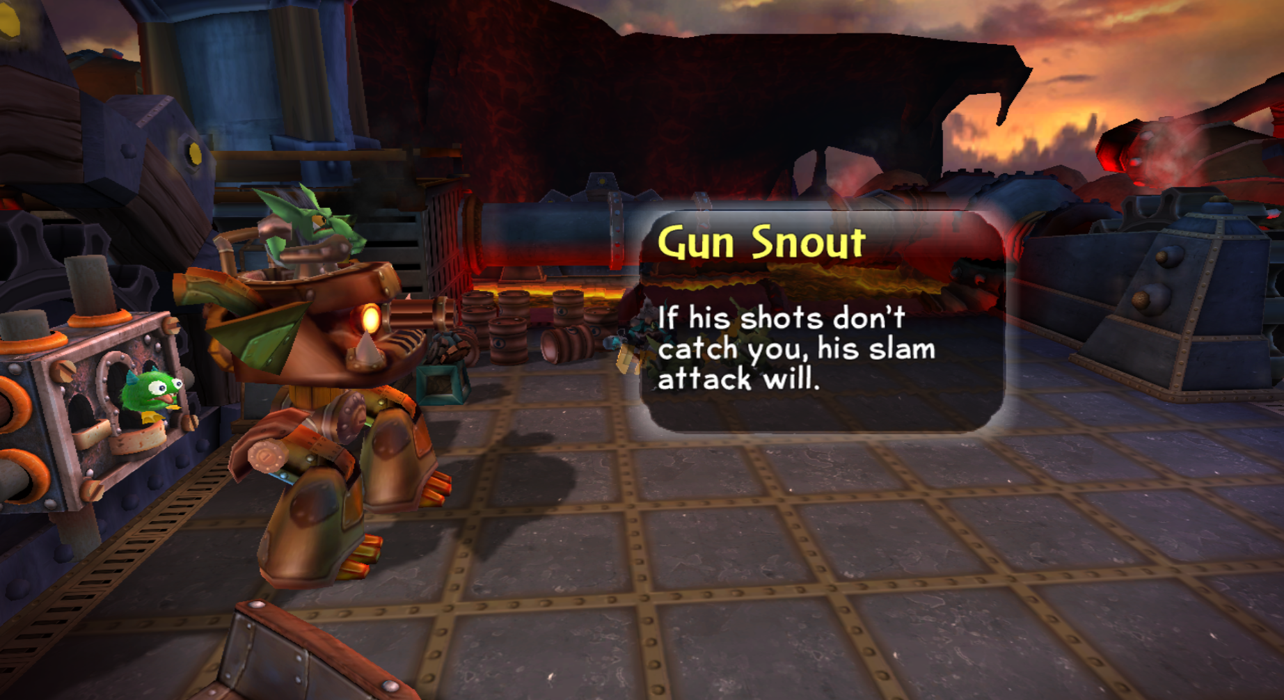 Gun Snout's enemy intro at Troll Warehouse (Wii)