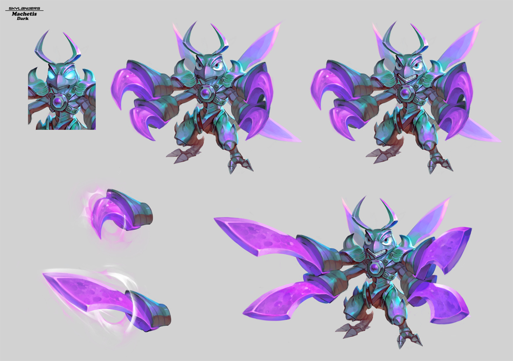 Skylanders: Ring of Heroes concept art of Machetis, a scrapped Dark Skylander[1]