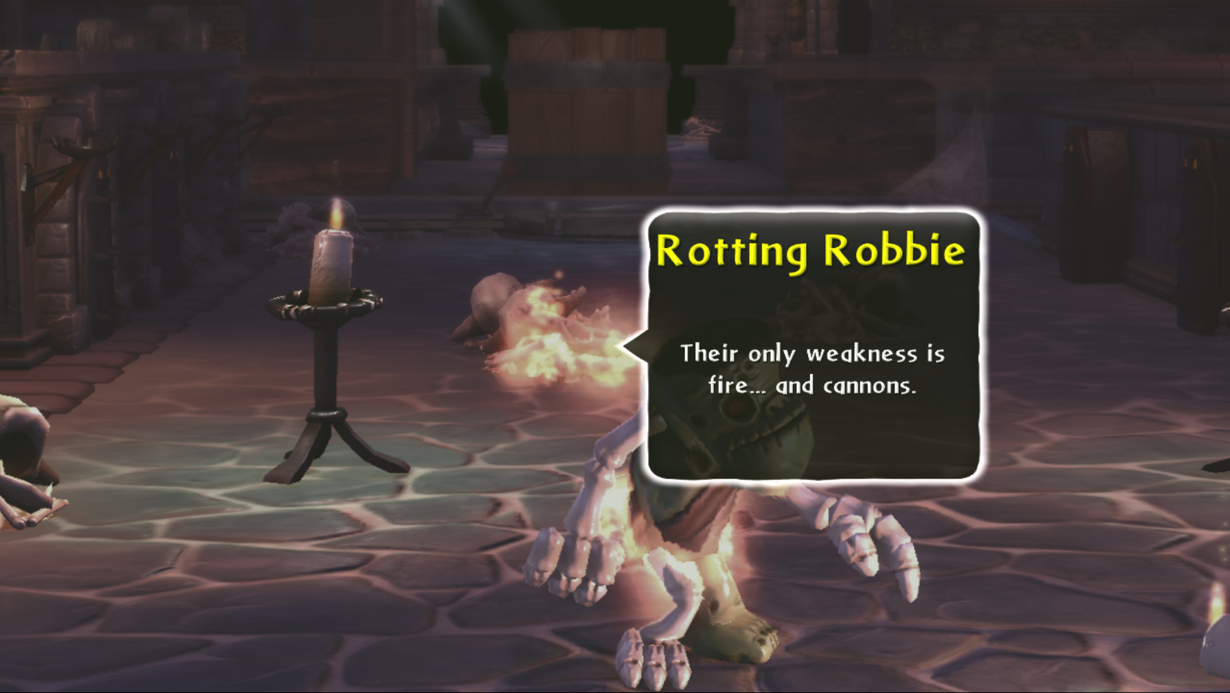 Rotting Robbie's enemy intro at Cadaverous Crypt (PlayStation 3 / Xbox 360)