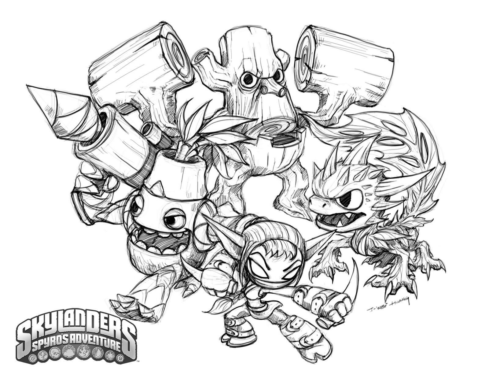 The Life Skylanders in Skylanders: Spyro's Adventure (Stealth Elf, Zook, Camo, Stump Smash) by I-Wei Huang