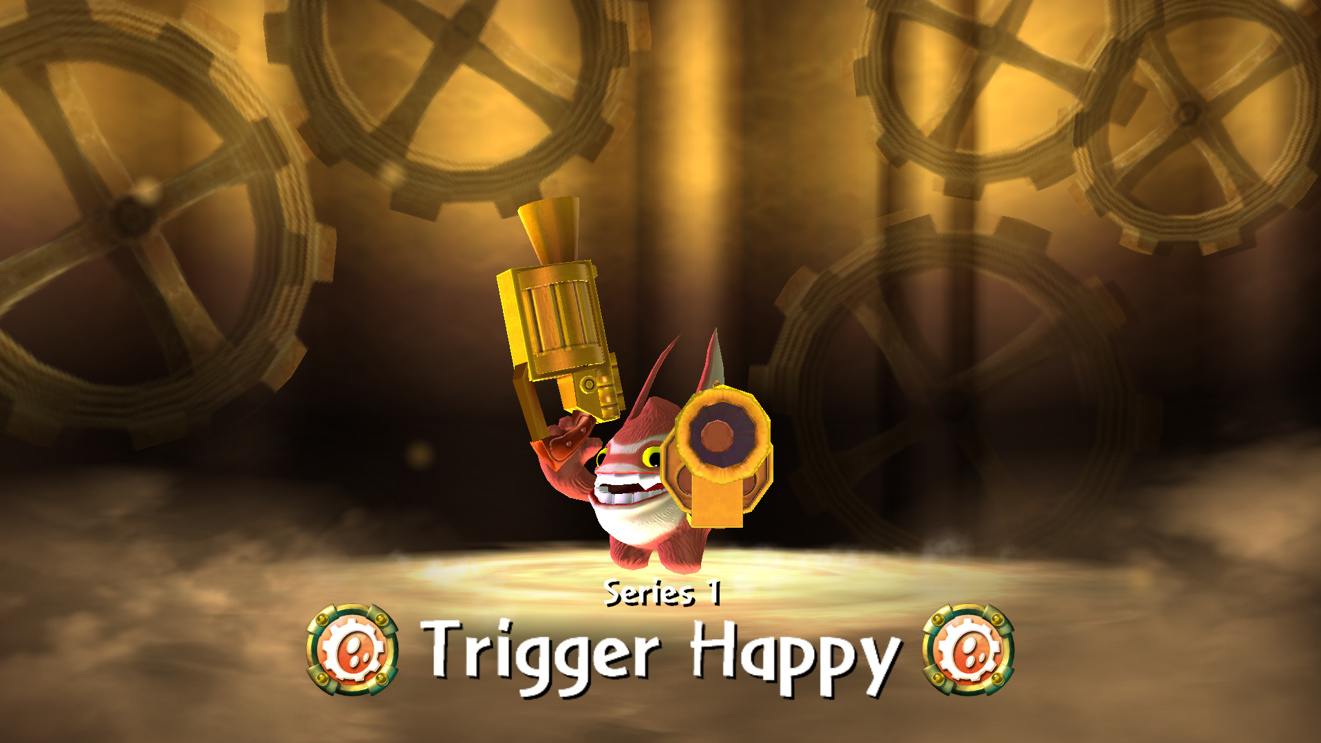 Series 1 Trigger Happy as seen in Skylanders: Giants (fully upgraded on the Golden Frenzy path)