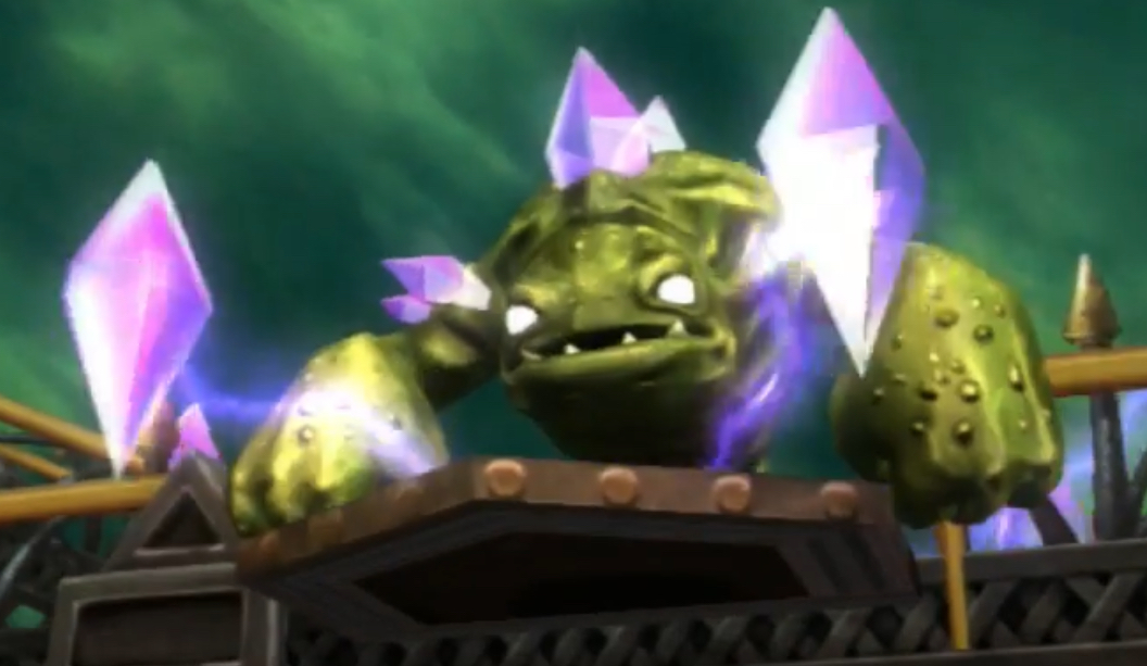 Crystal Golem before jumping down in Drill-X's Big Rig