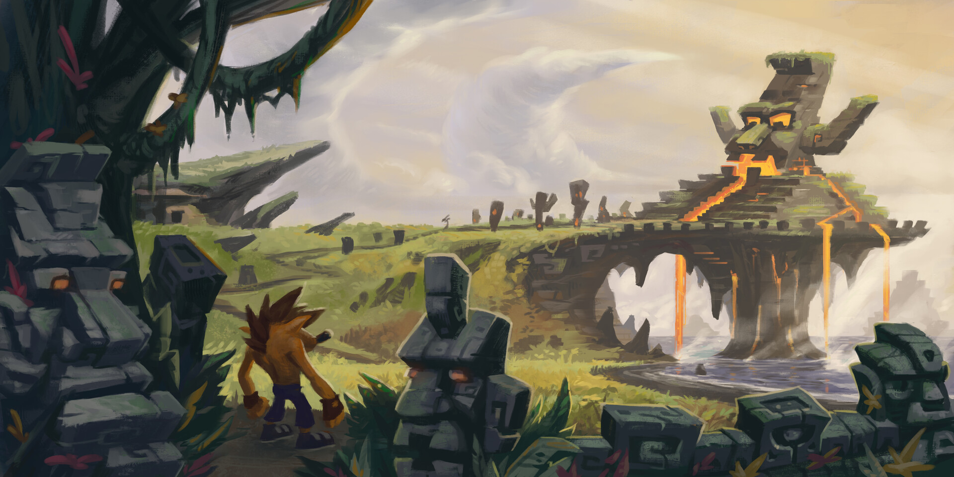 Thumpin' Wumpa Island concept art by Jeff Bellio