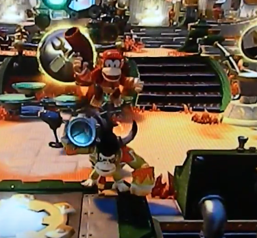 Diddy Kong and Donkey Kong in action.