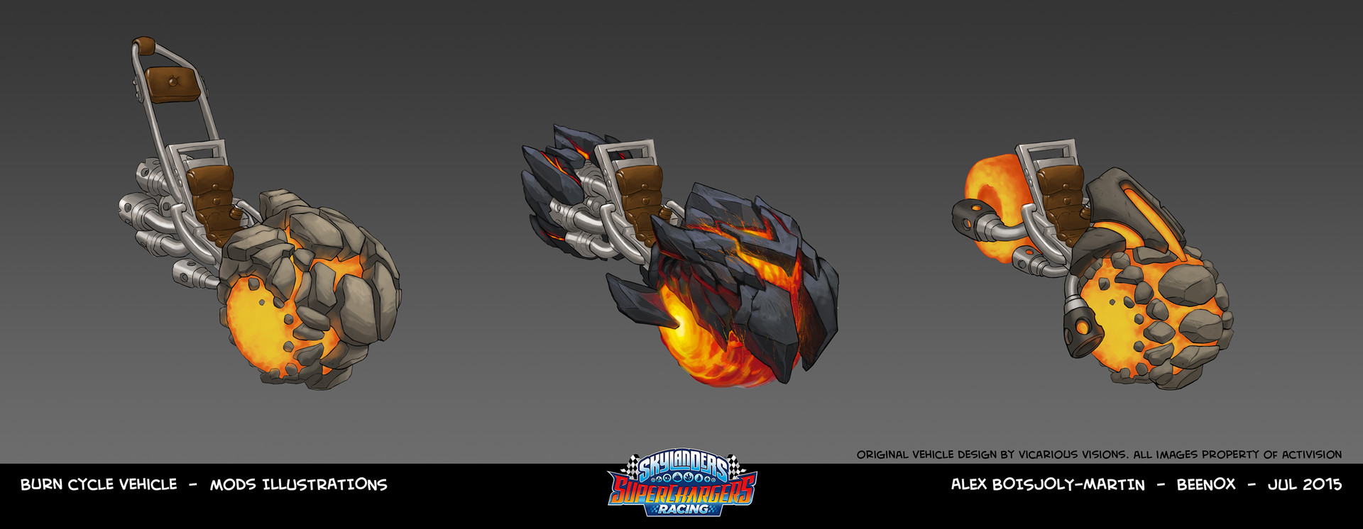 Burn-Cycle mods concepts from Skylanders: SuperChargers Racing by Alex Boisjoly-Martin