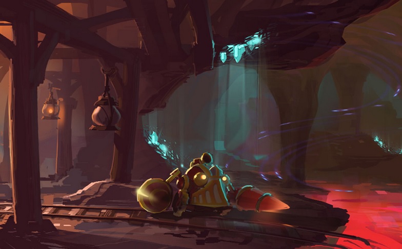 Drill Sergeant featured in a concept background art of a level in the 3DS version of Spyro's Adventure by Vicarious Visions