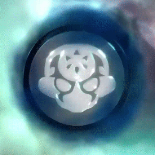 "Kaos" symbol preceding Kaos' clone's Magic Moment in Skylanders: Imaginators, which is actually the Villain symbol.