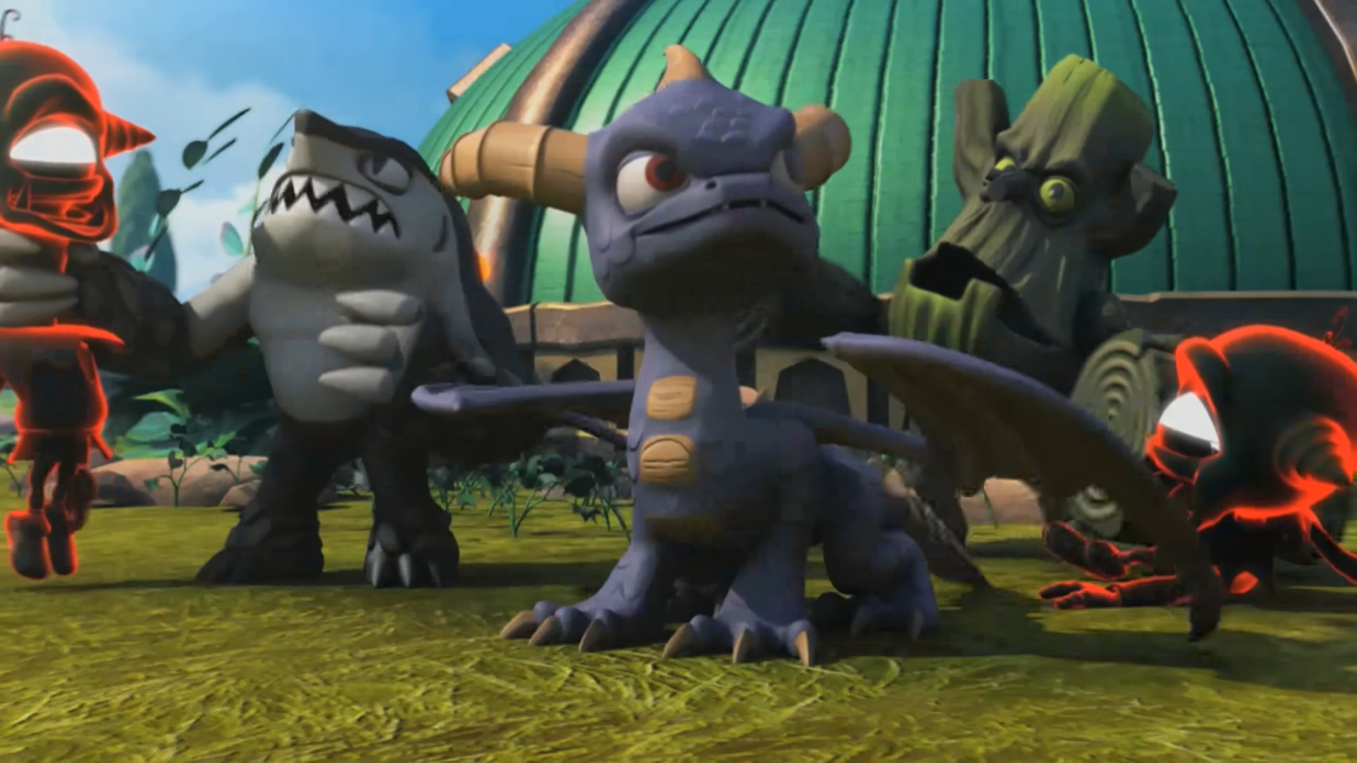 Spyro, Stump Smash, and Terrafin hearing Kaos' Hydra