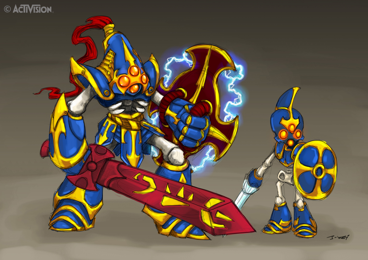 Krypt King, under the name of "Chop Chop Daddy" during development, standing next to Chop Chop.