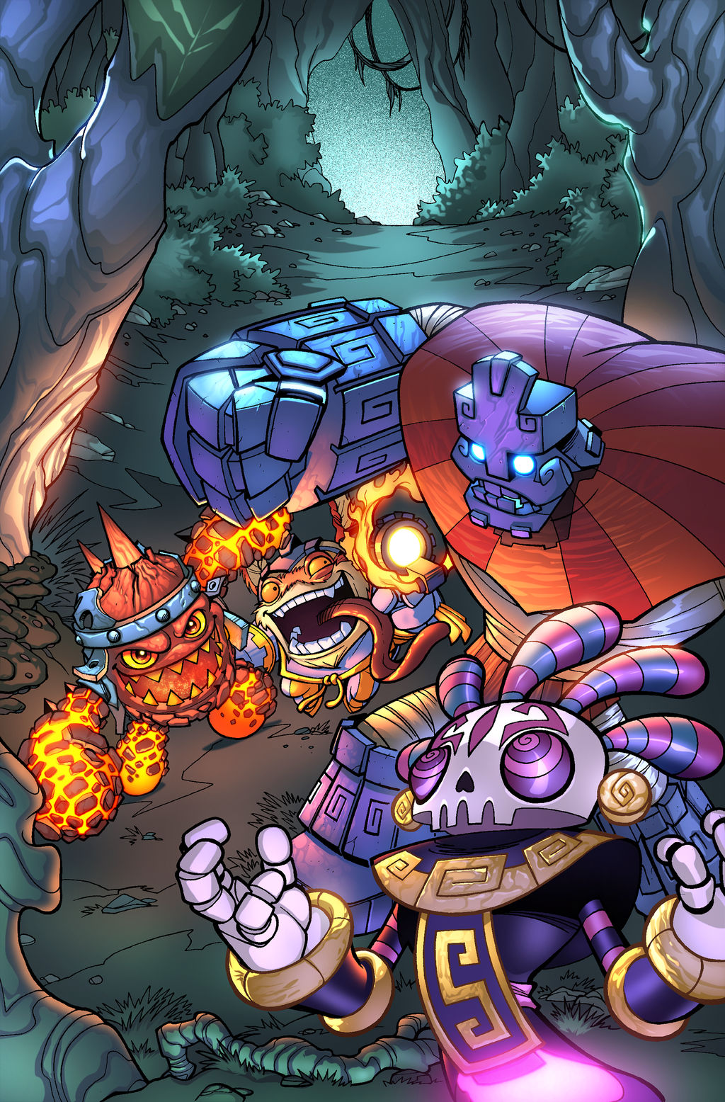 Unused variant cover of the scrapped Skylanders comic issue (inked by Jack Lawrenced and colored by Zaratus)