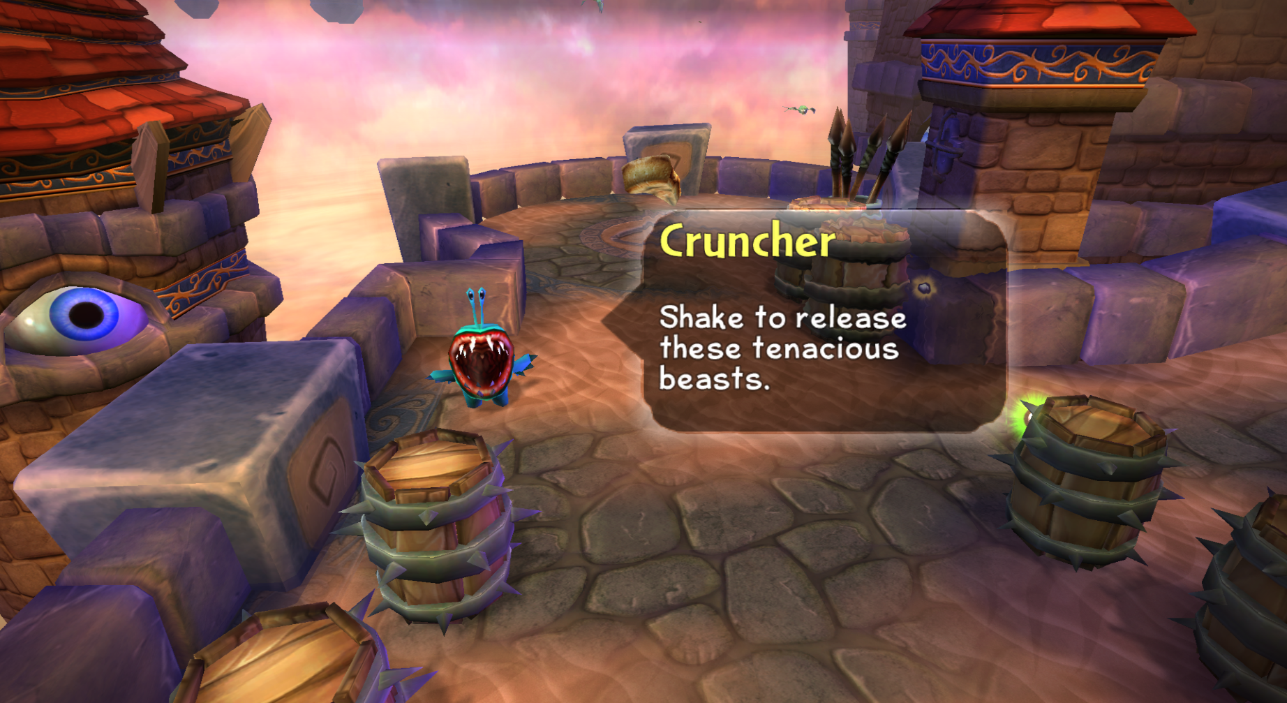 Cruncher's enemy intro at Crystal Eye Castle (Wii)