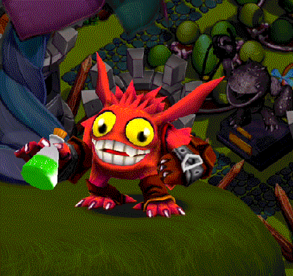 Punch Pop Fizz's idle and poke animation in Skylanders: Lost Islands