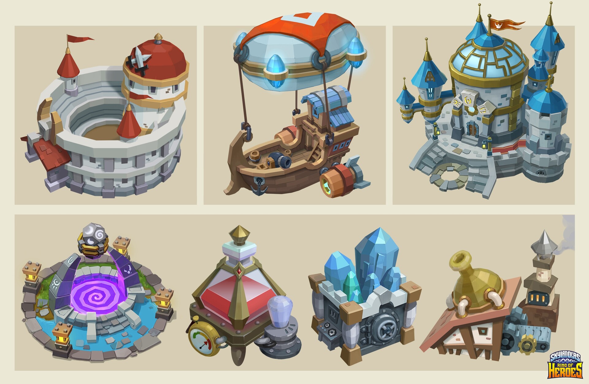Sky Island structures concept art by sunjung.