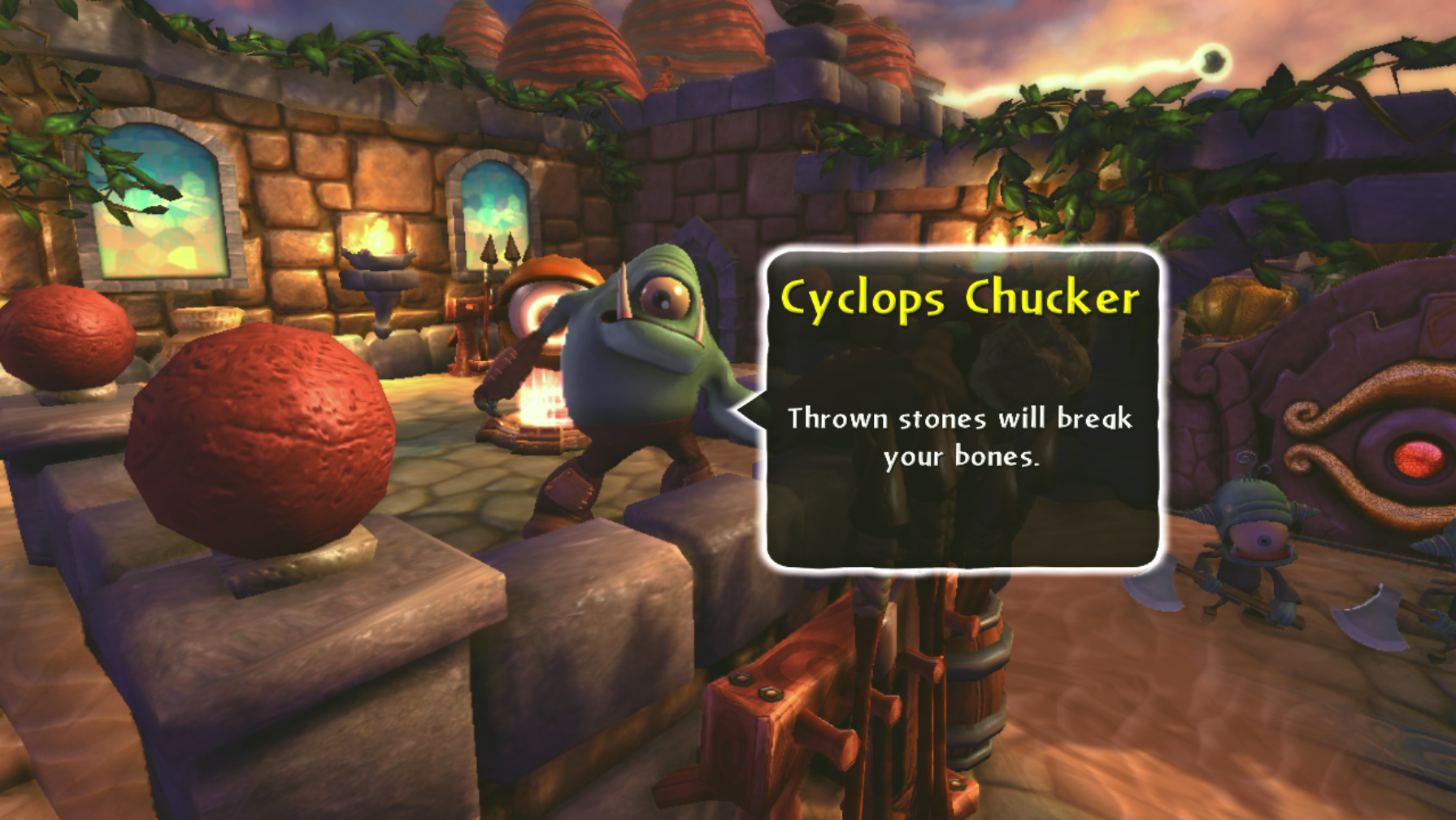 Cyclops Chucker's enemy intro at Crystal Eye Castle (PlayStation 3 / Xbox 360)