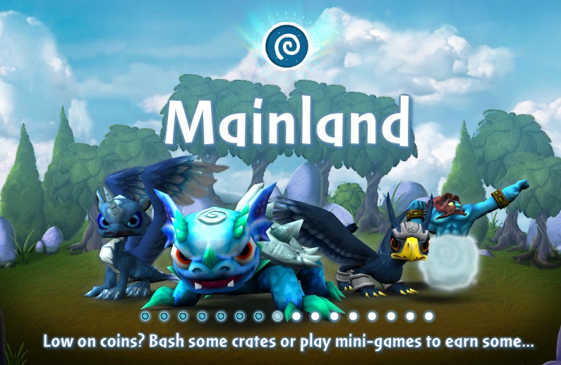 Loading screen in Skylanders: Universe with the Air Skylanders introduced in Skylanders: Spyro's Adventure
