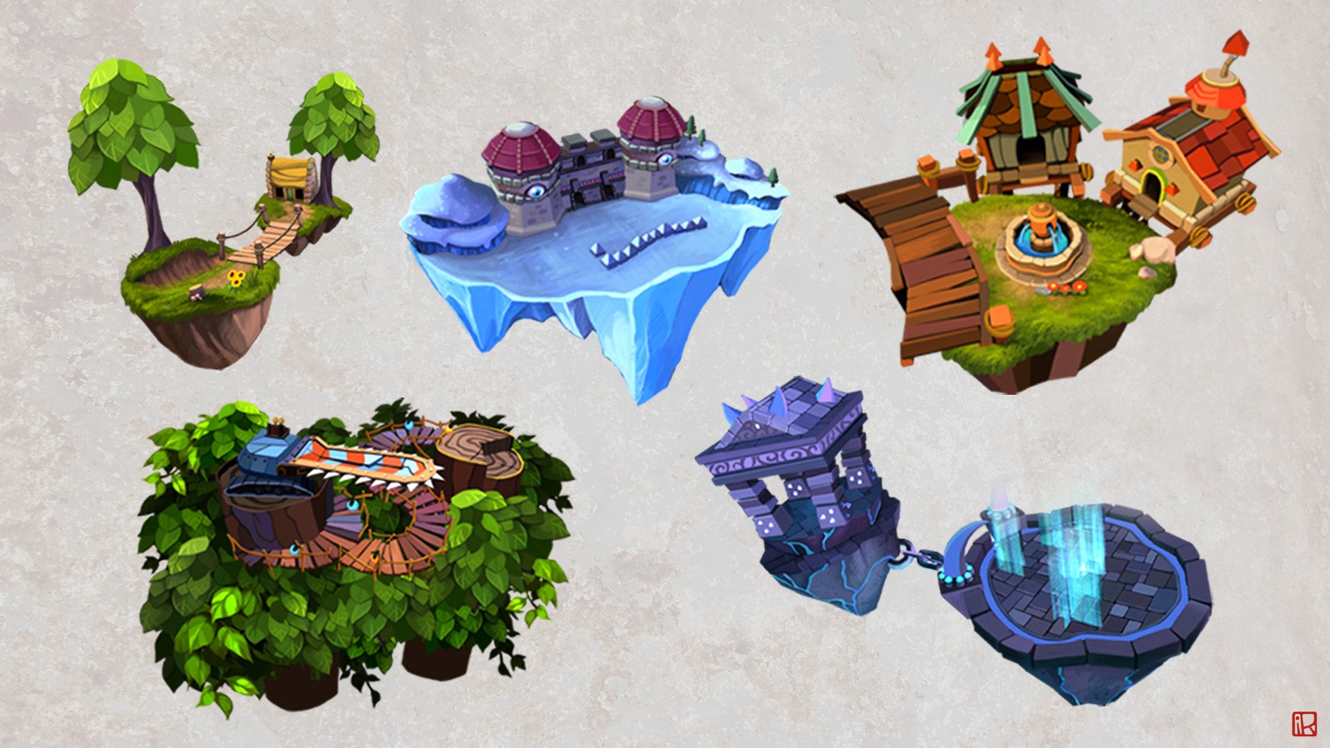 Concepts for Spyro's Adventure chapter icons by iRene Chan
