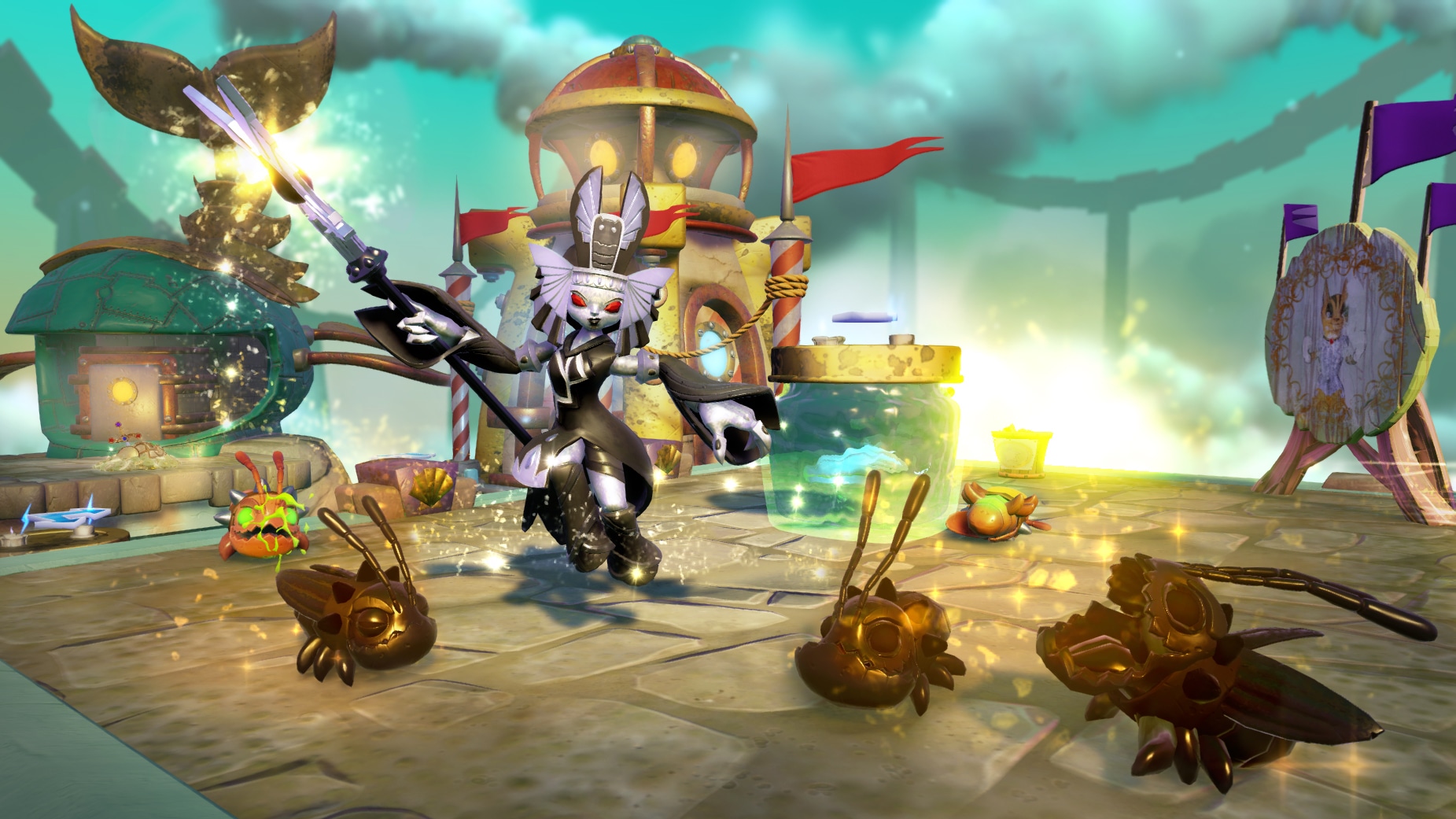 Dark Golden Queen attacking Barkroaches
