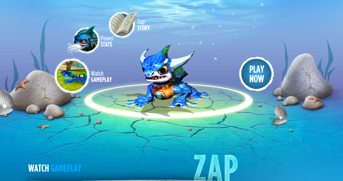 Screenshot from the official Skylanders website