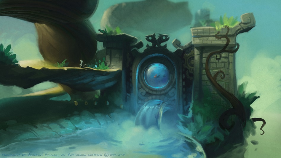 Concept art by Dave Phillips of the water locks in Mudwater Hollow