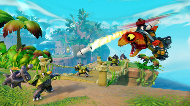 Chopper fighting three Troll Warriors